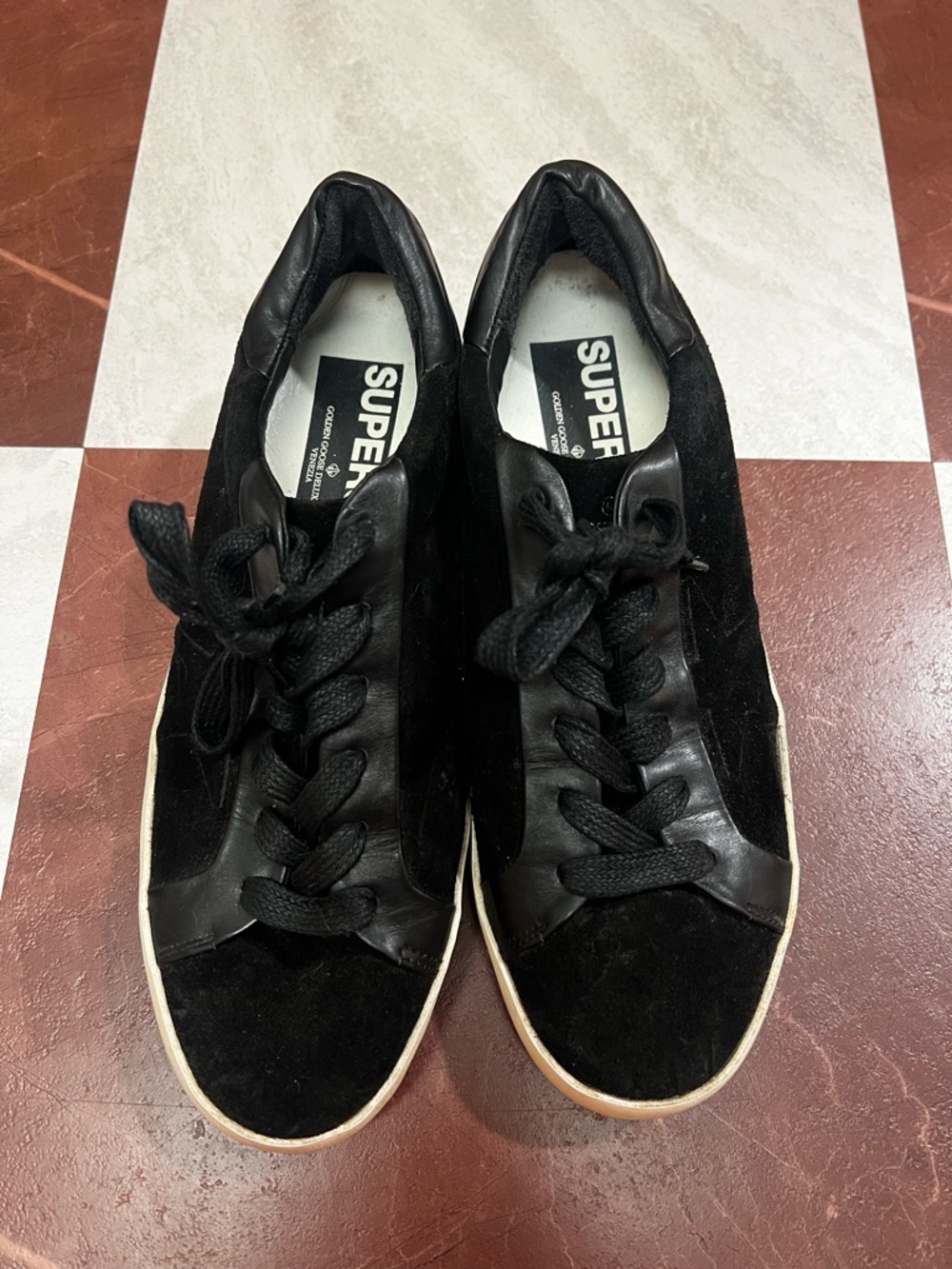 Black GOLDEN GOOSE Leather & Suede Low-Top Sneakers